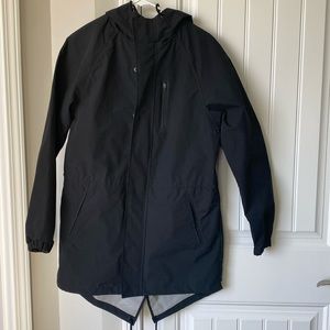 Extra-long light jacket with hood